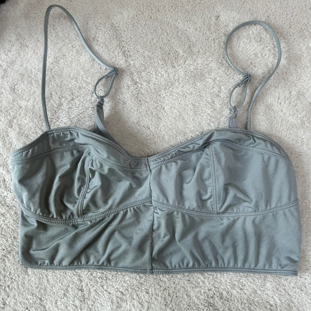 Out From Under Urban Outfitters Grey Shimmer Bustier Bralette Top Large
